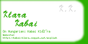 klara kabai business card